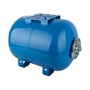 Niebieski zbiornik ciśnieniowy do pomp i instalacji wodnych.