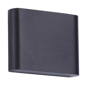 Nowoczesny szary kinkiet LED do użytku wewnętrznego i zewnętrznego.