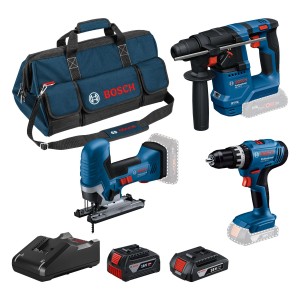 Bosch Professional Zestaw narzędzi GSB 18V-25 + GST 18V-125S + GBH 18V-18