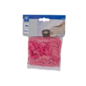LUX Kliny do płytek 5 mm Classic, 250 sztuk w przezroczystym worku, różowe.