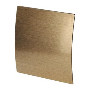 Kwadratowa, złota osłona kratki wentylacyjnej.