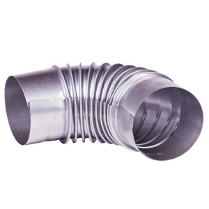 Bertrams Kolano 90° z aluminium, 110 mm, do akcesoriów kominkowych.