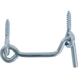 Ocynkowany haczyk sztormowy z oczkiem, 3,4 x 60 mm, do mocowania drzwi i okiennic.