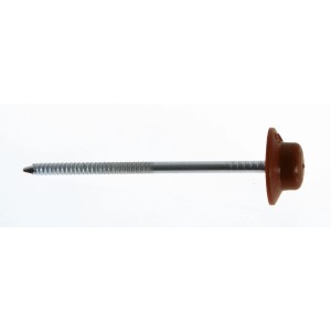 Gwóźdź z łbem bitumicznym do bitumicznych pokryć dachowych.