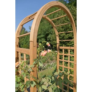 Drewniany łuk różany do ogrodu, część kategorii ogrodzenia i pergole.
