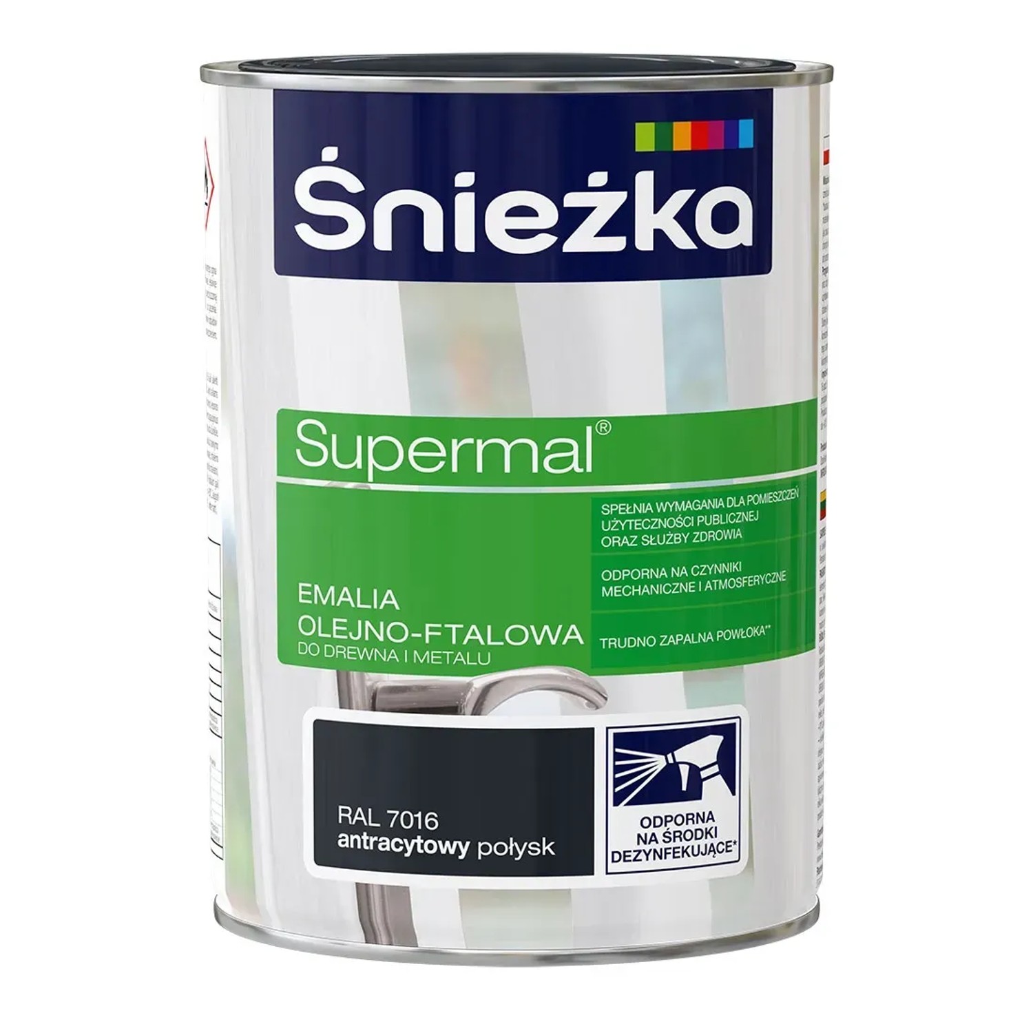 Śnieżka Supermal Emalia olejno-ftalowa antracytowy mat 0,8L
