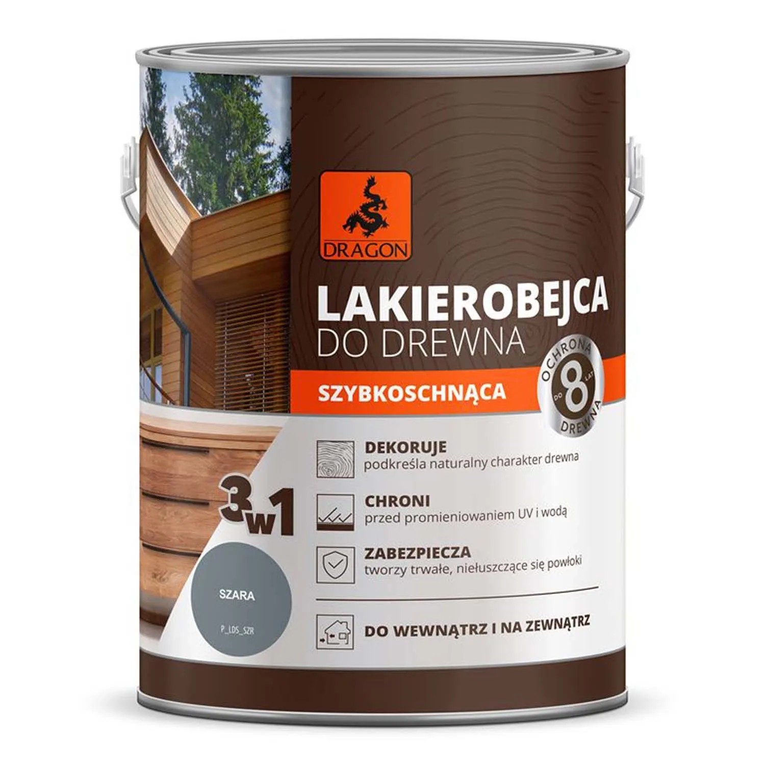 Dragon Lakierobejca szybkoschnąca szara  2,5l