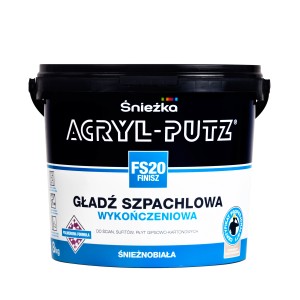 Wiadro gładzi szpachlowej Śnieżka Acryl-Putz FS20 do ścian i sufitów.
