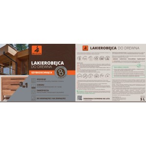 Lakierobejca do drewna t.b.t., do użytku wewnątrz i na zewnątrz. Chroni i upiększa drewno.
