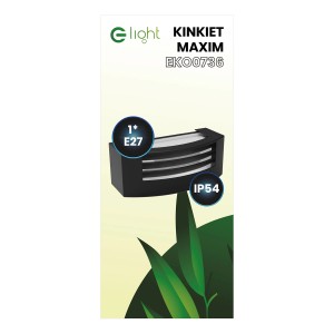 Nowoczesny czarny kinkiet zewnętrzny. Kinkiet na żarówkę E27, IP54.