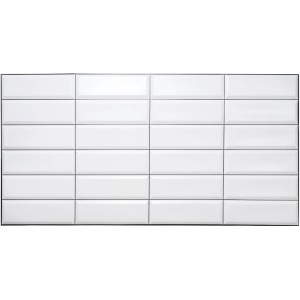 Białe panele ścienne t.b.t. w stylu płytek metro do dekoracji ścian.