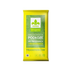 Żółty worek ziemi do trawników Kronen, 40 litrów, do pielęgnacji i regeneracji trawnika.