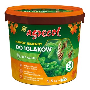 Wiadro z jesiennym nawozem do iglaków Agrecol, 5,5 kg.
