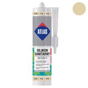 Atlas Silikon Sanitarny Silton S, odcień 118, kartusz z aplikatorem.