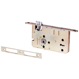 Zamek do drzwi z zaczepem, metalowy, do drzwi wewnętrznych.