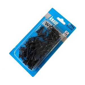 Opakowanie czarnych wkrętów do płyt gipsowych 3,5x25 mm.