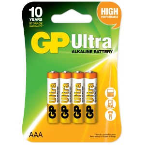 GP Ultra AAA Bateria alkaliczna, 4 sztuki. Bateria do różnych urządzeń.