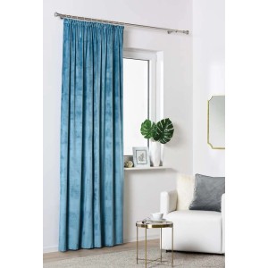 Niebieska zasłona t.b.t. w salonie, kategoria: Zasłony i firany.