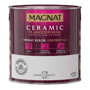 Wiadro z farbą Magnat Ceramic C70, surowy hematyt, matowa, kolorowa farba do ścian.