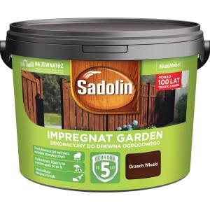 Sadolin Impregnat Garden do drewna, kolor orzech włoski, wiadro.