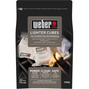 Weber Podpałka w kostkach, 22 sztuki, do szybkiego i czystego rozpalania węgla drzewnego w grillu.
