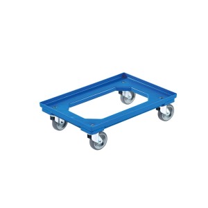 Niebieski wózek systemowy Eurobox (60x40 cm) do łatwego transportu Euroboxów i pojemników do przechowywania.