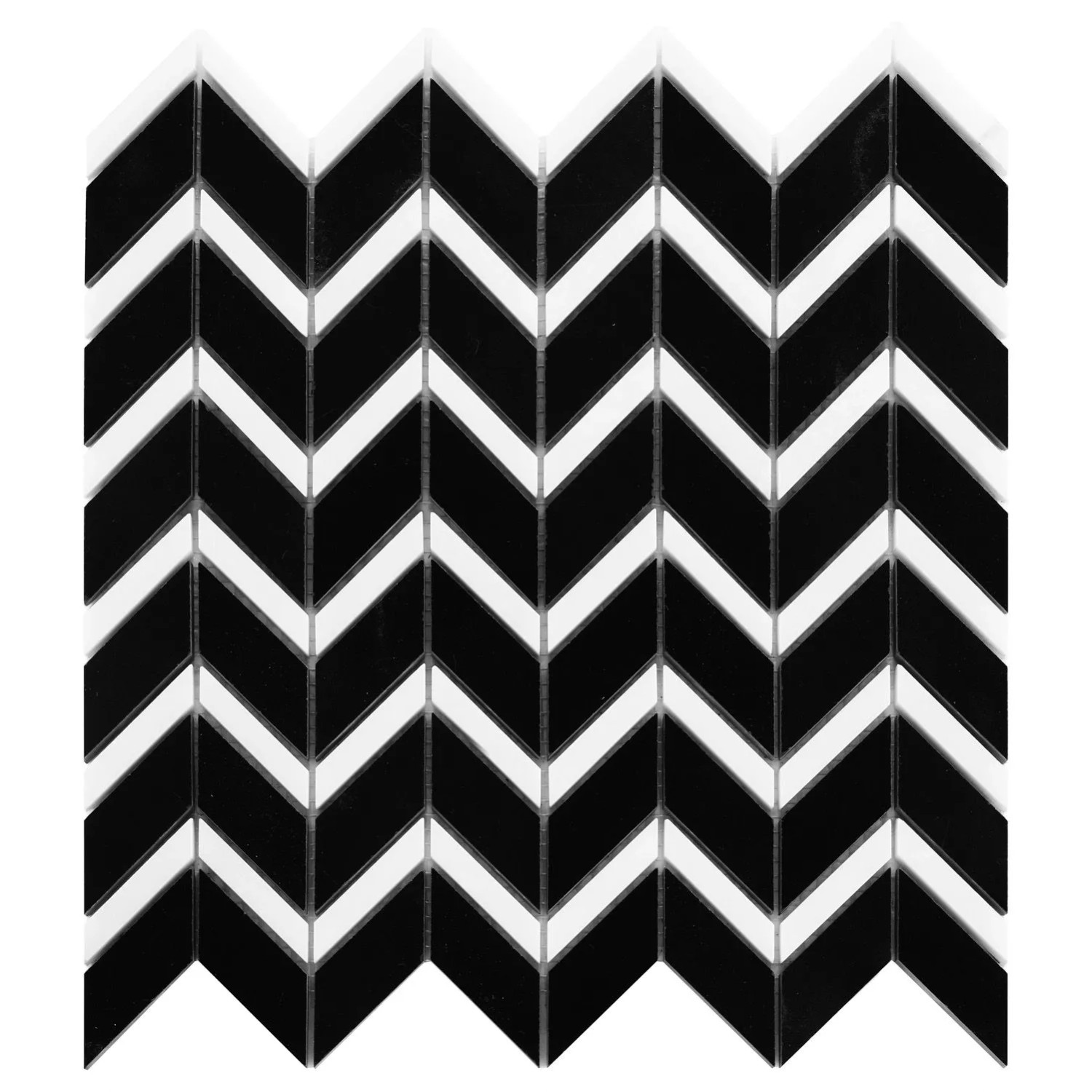 Mozaika Pure black chevron Mix 31 x 30,5 cm