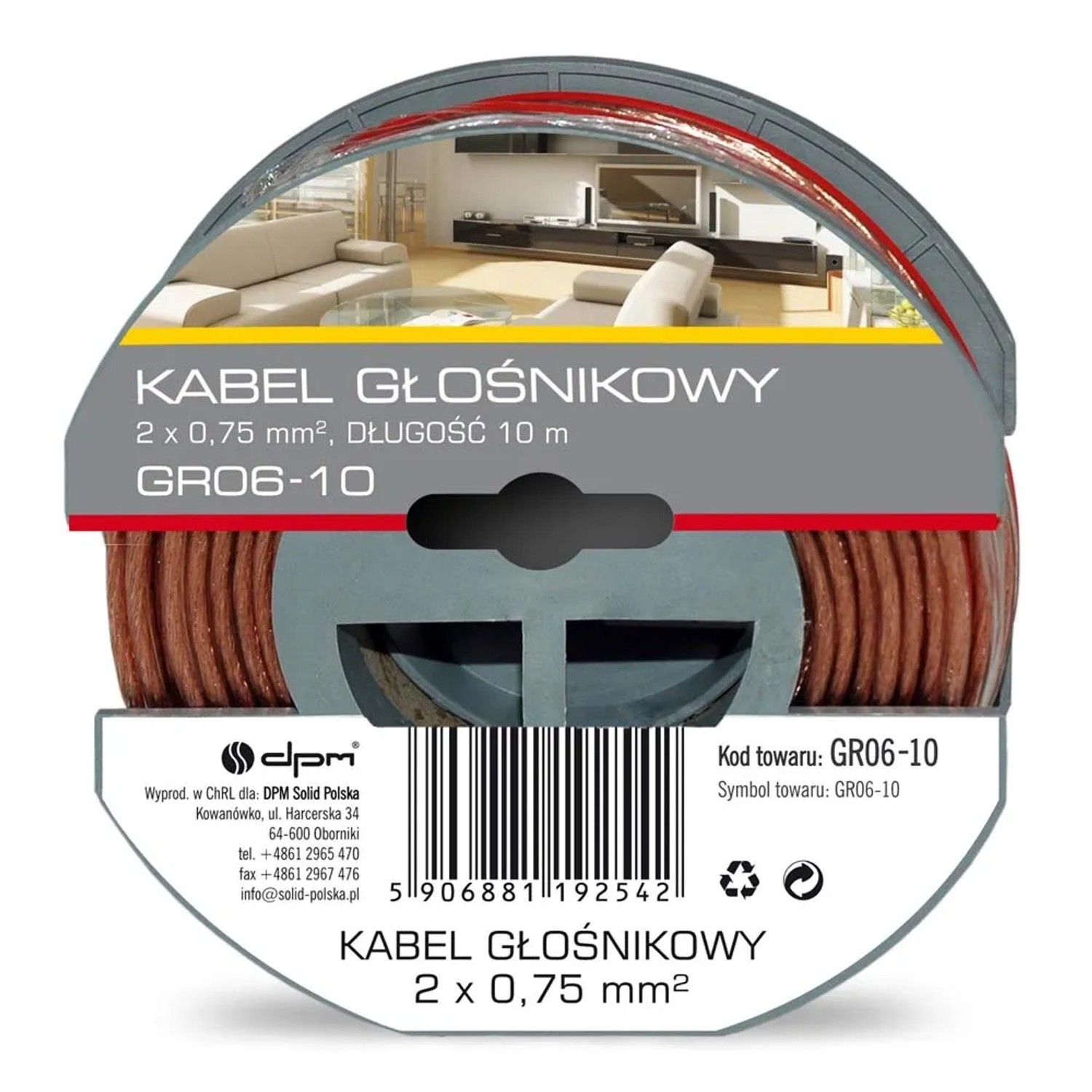DPM Kabel głośnikowy 2x0,75 mm2 10 m