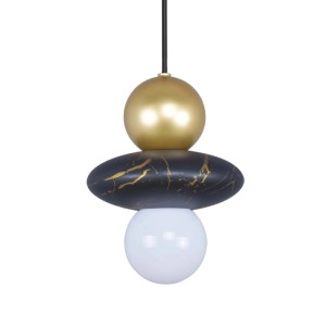 Goldlux Lampa wisząca MARBLE 1xE27 6W czarno-złota