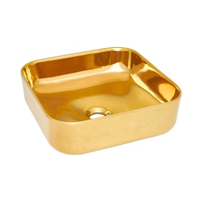 Umywalka nablatowa Reja kwadratowa 39 x 39 x 14 cm złota