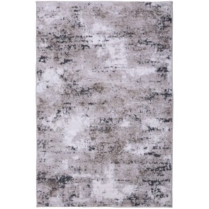 Nowoczesny szary dywan z abstrakcyjnym wzorem do salonu.