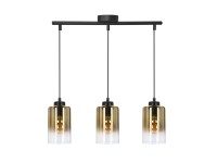 Candellux Lampa wisząca APRA 3xE27 60W czarna+klosz bursztynowy