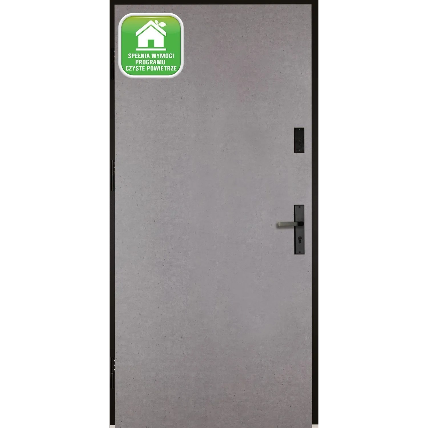 Drzwi zewnętrzne Hirus RC2 black beton otwierane na zewnątrz 80L
