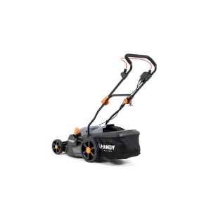 Kosiarka elektryczna z koszem na trawę. Kompaktowa kosiarka do małych ogrodów.