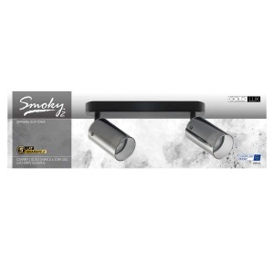 Goldlux Lampa ścienno-sufitowa SMOKY 2xGU10 max. 10W LED czarna