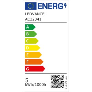 Etykieta energetyczna dla lampy LED LEDVANCE AC32041, klasa efektywności energetycznej A.