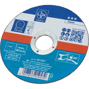 Tarcza do cięcia metalu LUX Classic, średnica 115 mm, grubość 1 mm do szlifierek kątowych.