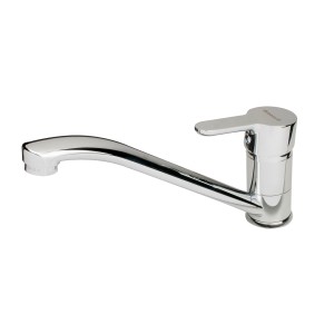 Błyszcząca bateria jednouchwytowa t.b.t. do kuchni lub łazienki.