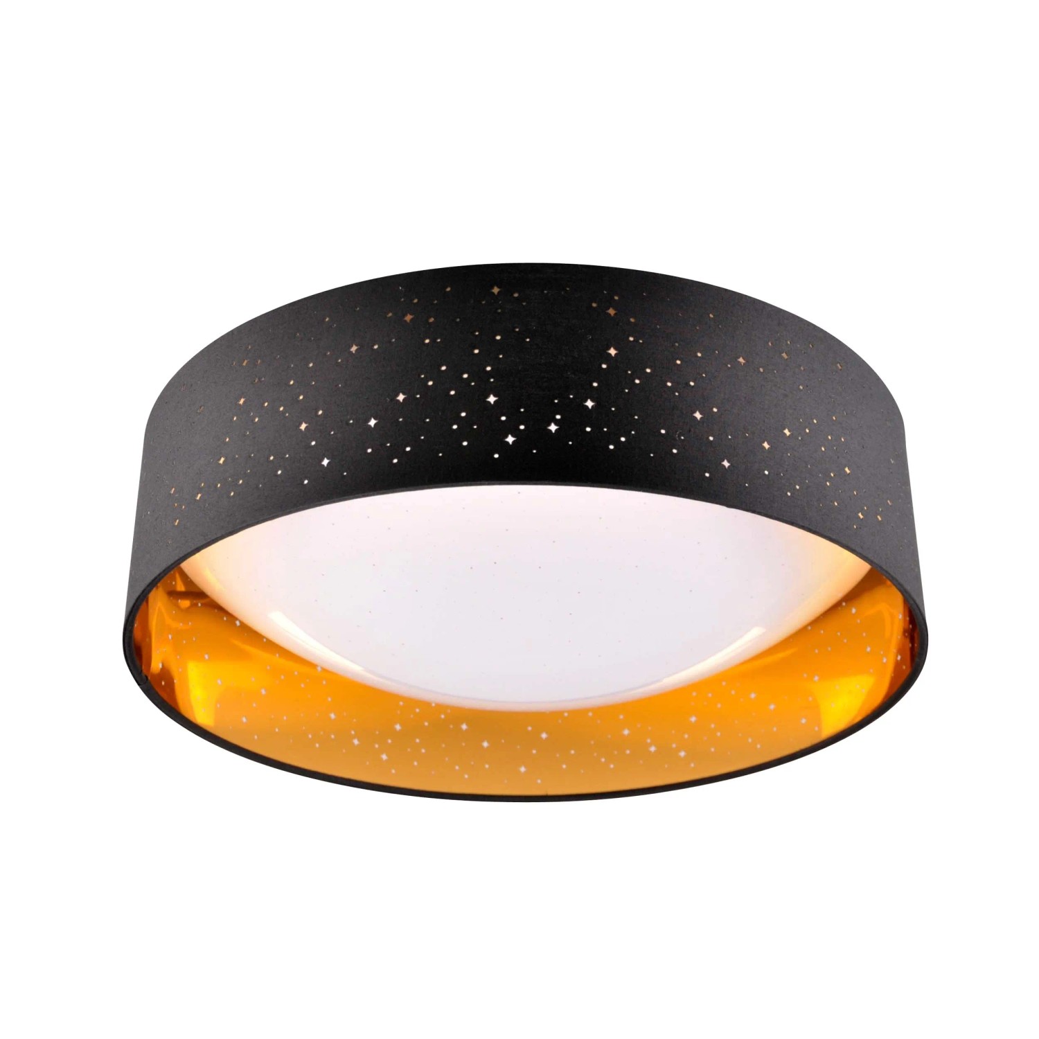 Goldlux Plafon LED TULUZA z abażurem 24W 4000K 2600lm śr. 40 cm czarno-złoty