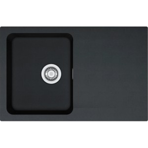 Czarny zlewozmywak granitowy t.b.t. z ociekaczem.