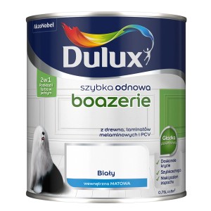 Puszka białej emalii "t.b.t." Dulux do drewna, laminatów i PCV.