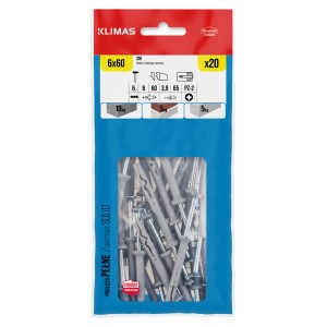 t.b.t. Kołki 6x60 mm, opakowanie 20 sztuk do materiałów pełnych.