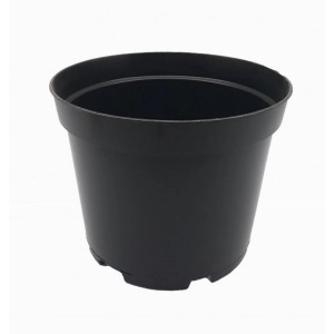 Czarna doniczka do kwiatów, do domu i ogrodu.