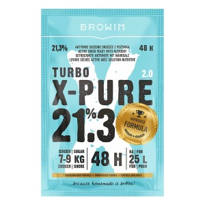 Drożdże Browin Turbo X-Pure 21,3% do 25L zacieru. Idealne do winiarstwa.