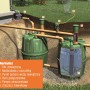 Garantia Herkules 1600 l, zielony zbiornik na deszczówkę z nawadnianiem w ogrodzie.