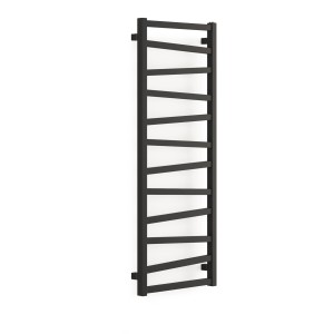 Czarny grzejnik t.b.t. do łazienki.