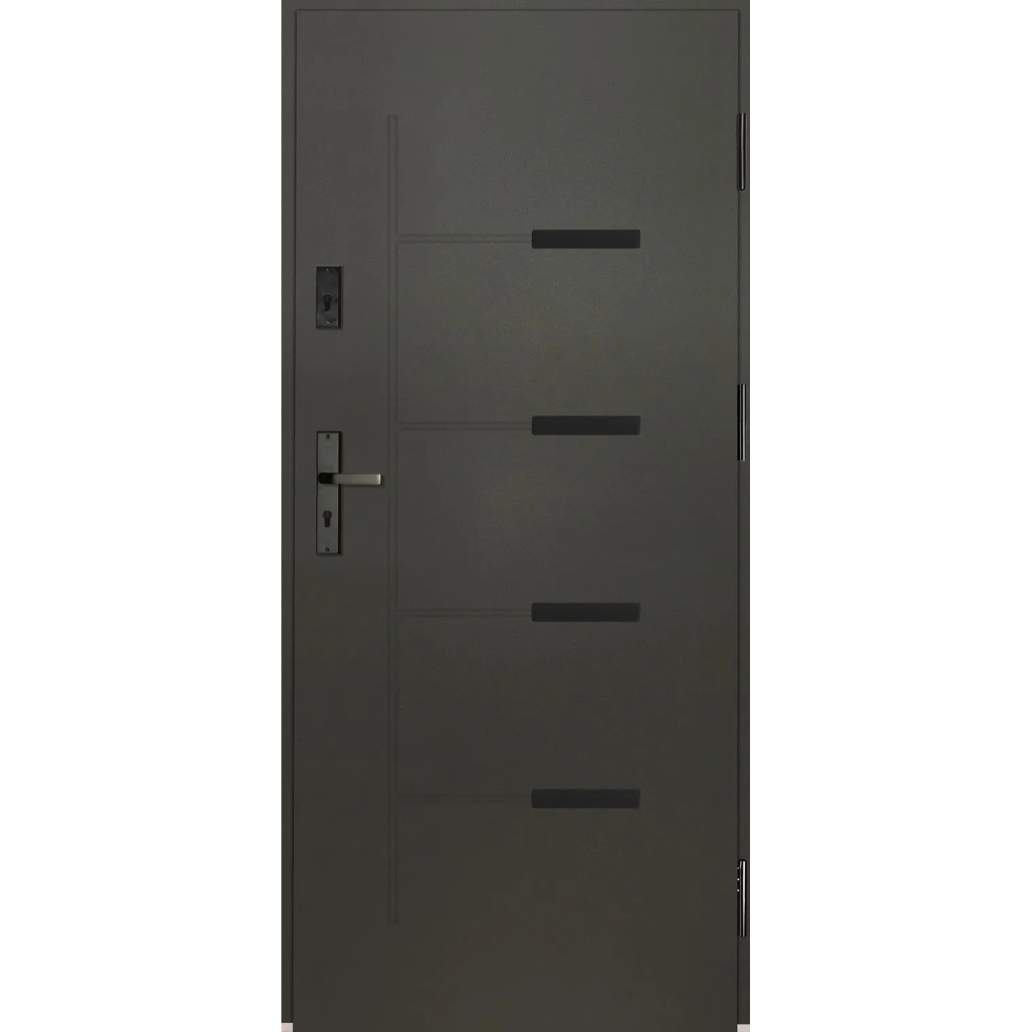 Splendoor Drzwi zewnętrzne Onyks Antracyt 80P otwierane na zewn. 93x208