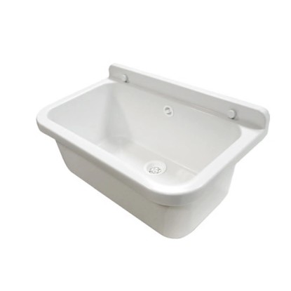 Zlew gospodarczy 1-kom. z syfonem biały 55x34 cm