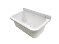 Zlew gospodarczy 1-kom. z syfonem biały 55x34 cm Zlew gospodarczy 1-kom. z syfonem biały 55x34 cm