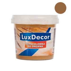 Szpachla do drewna LuxDecor w puszce, brązowa. Masa szpachlowa do napraw drewna.